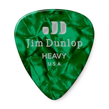 Dunlop Celluloid Green Pearloid Pick Heavy, One Pick