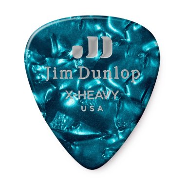 Dunlop Celluloid Turquoise Pearloid Pick Extra Heavy, One Pick