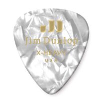Dunlop Celluloid White Pearloid Pick Extra Heavy, One Pick