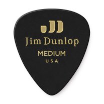 Dunlop Classic Celluloid Black Pick Medium, One Pick