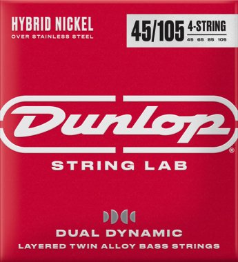 Dunlop DBHYN45105 Hybrid Nickel Wound Electric Bass Strings, 45-105