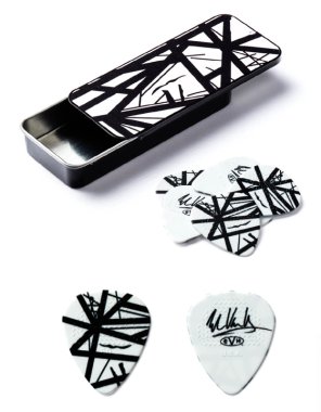 Dunlop EVHPT03 Eddie Van Halen VH I Black Stripes Pick Tin, 6 Picks