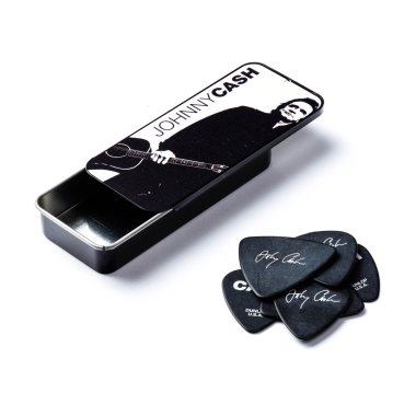 Dunlop JCPT02H Johnny Cash Legend Heavy Pick Tin, 6 Picks