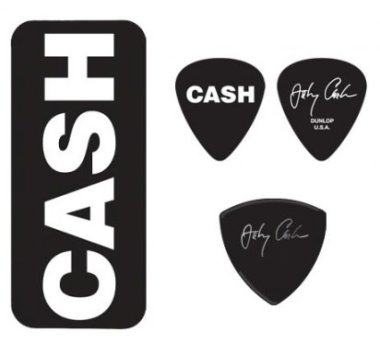 Dunlop JCPT04H Johnny Cash Bold Signature Pick Tin, 6 Picks