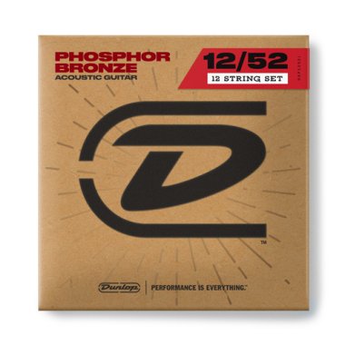 Dunlop Phosphor Bronze Acoustic Guitar Strings, 12-string set, 12-52