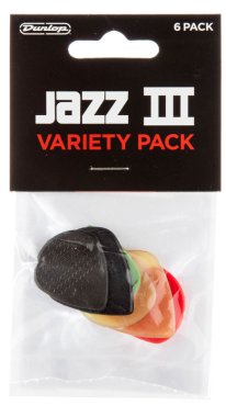 Dunlop PVP103 Jazz III Pick Variety Pack, 6 Picks