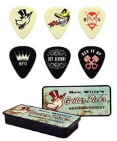 Dunlop RWT02M Rev Willy's Mexican Lottery Medium Gauge, Tin of 6 Picks
