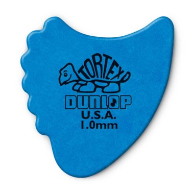 Dunlop Tortex Fin 1.00mm, Blue, One Pick