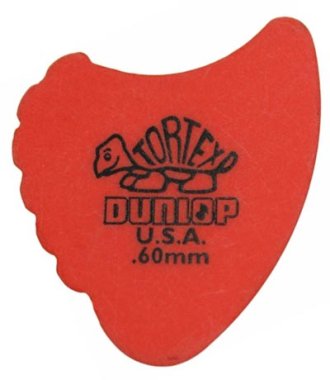 Dunlop Tortex Fin .60mm, Orange, One Pick