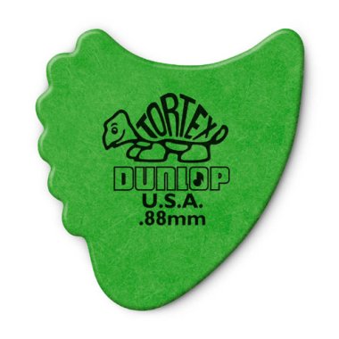 Dunlop Tortex Fin .88mm, Green, One Pick
