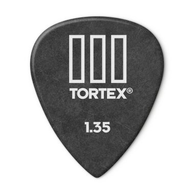 Dunlop Tortex III 1.35 mm Black Tortex 3, One pick