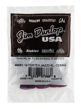 Dunlop Tortex Jazz III XL 1.14mm Purple, Bag of 72