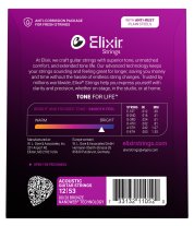 Elixir 11052 Nanoweb Coated 80/20 Bronze Acoustic Guitar Light 12-53
