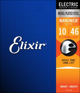 Elixir 12450 Nanoweb Coated 12 string Electric Guitar 10-46