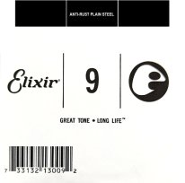 Elixir 13009 Anti-Rust Plated Plain Steel .009, Single Guitar String