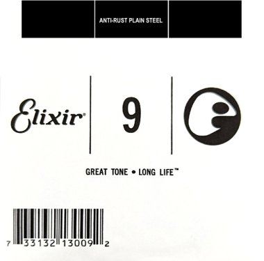 Elixir 13009 Anti-Rust Plated Plain Steel .009, Single Guitar String