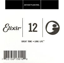 Elixir 13012 Anti-Rust Plated Plain Steel .012, Single Guitar String