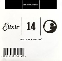 Elixir 13014 Anti-Rust Plated Plain Steel .014, Single Guitar String