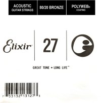 Elixir 13127 Polyweb 80/20 Bronze Acoustic .027, Single Guitar String