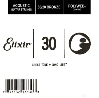 Elixir 13130 Polyweb 80/20 Bronze Acoustic .030, Single Guitar String