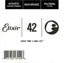 Elixir 13142 Polyweb 80/20 Bronze Acoustic .042, Single Guitar String