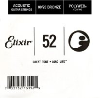 Elixir 13152 Polyweb 80/20 Bronze Acoustic .052, Single Guitar String