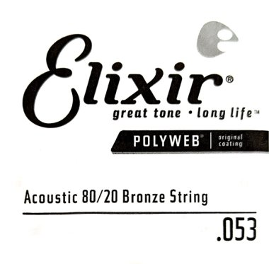 Elixir 13153 Polyweb 80/20 Bronze Acoustic .053, Single Guitar String