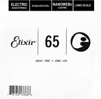 Elixir 13366 Nanoweb Electric Bass Stainless Steel .065, Single String