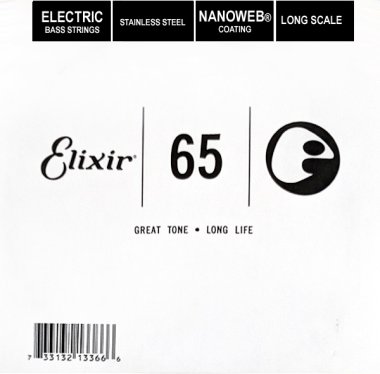 Elixir 13366 Nanoweb Electric Bass Stainless Steel .065, Single String