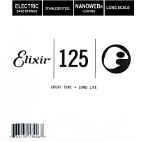 Elixir 13426 Nanoweb Electric Bass Stainless Steel .125, Single String