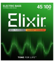 Elixir 14052 Nanoweb Light Long Scale Electric Bass 45-100