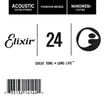 Elixir 14124 Nanoweb Phosphor Bronze Acoustic .024, Single String