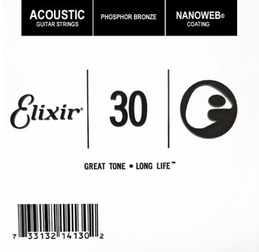 Elixir 14130 Nanoweb Phosphor Bronze Acoustic .030, Single String