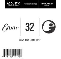 Elixir 14132 Nanoweb Phosphor Bronze Acoustic .032, Single String