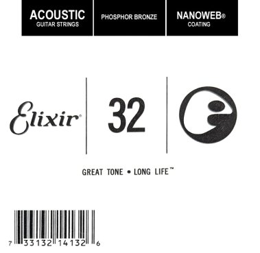 Elixir 14132 Nanoweb Phosphor Bronze Acoustic .032, Single String