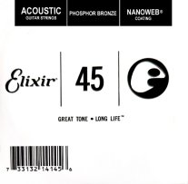 Elixir 14145 Nanoweb Phosphor Bronze Acoustic .045, Single String