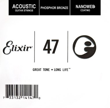 Elixir 14147 Nanoweb Phosphor Bronze Acoustic .047, Single String