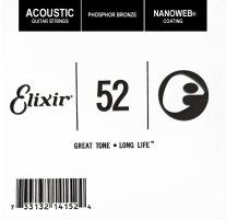 Elixir 14152 Nanoweb Phosphor Bronze Acoustic .052, Single String