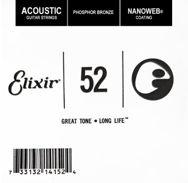 Elixir 14152 Nanoweb Phosphor Bronze Acoustic .052, Single String