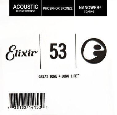 Elixir 14153 Nanoweb Phosphor Bronze Acoustic .053, Single String