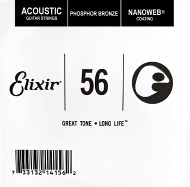 Elixir 14156 Nanoweb Phosphor Bronze Acoustic .056, Single String