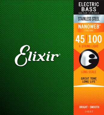 Elixir 14652 Electric Bass Stainless Steel Nanoweb 4 String 45-100