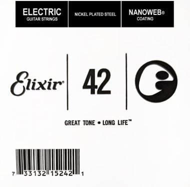 Elixir 15242 Nanoweb Electric .042 Single Guitar String