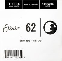 Elixir 15262 Nanoweb Electric .062 Single Guitar String