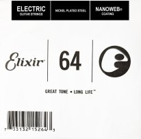 Elixir 15264 Nanoweb Electric .064 Single Guitar String