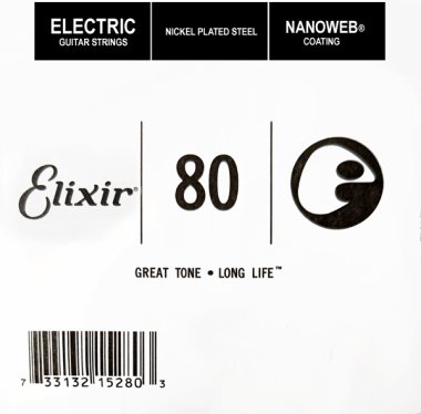 Elixir 15280 Nanoweb Electric .080 Single Guitar String