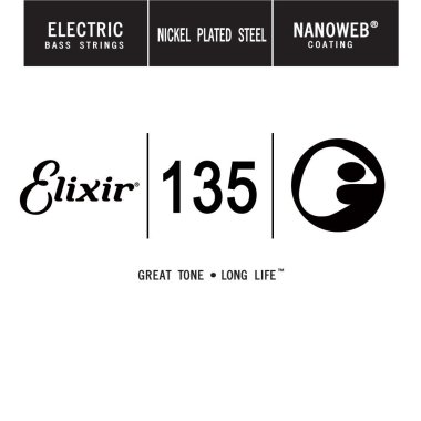 Elixir 15435 Nanoweb Coated Electric Bass .135, Single String