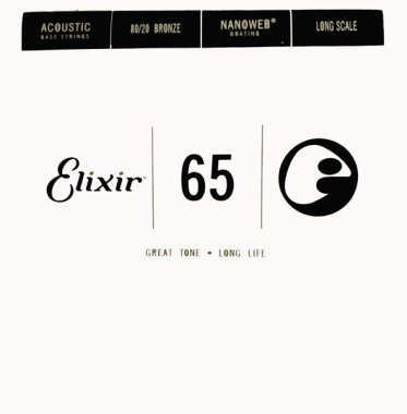 Elixir 15765 Nanoweb 80/20 Bronze Acoustic Bass .065, Single String