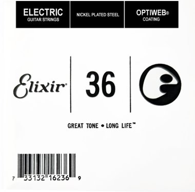 Elixir 16236 Electric Guitar NPS OPTIWEB Coating, Single String .036