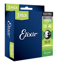 Elixir 16552 Optiweb Coated Electric Guitar Strings Light 10-46 3-PACK